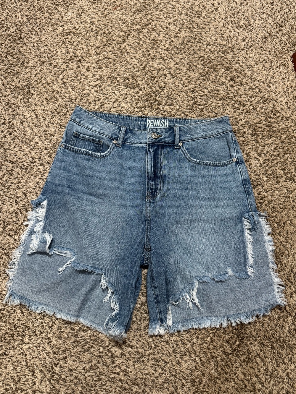Rewash Light Blue Distressed Denim Jean Shorts